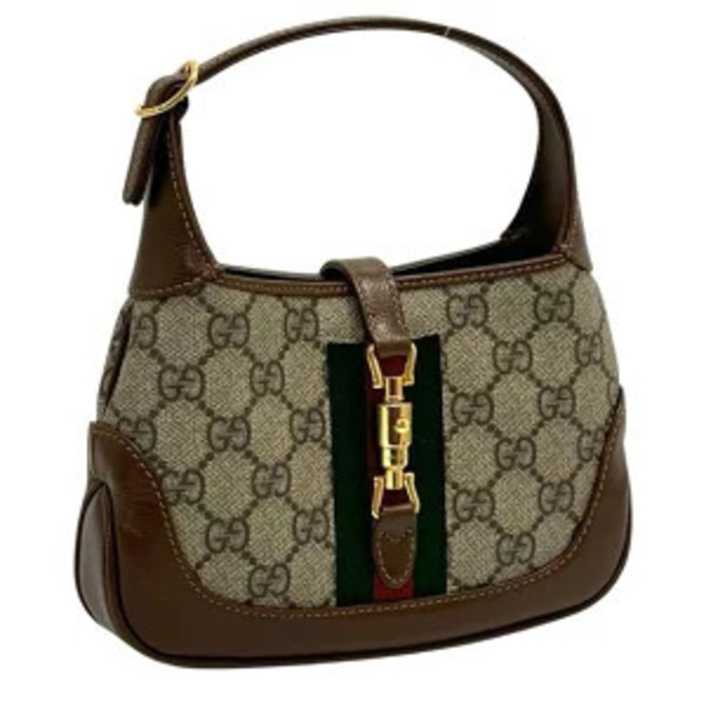 Gucci Jackie GG Supreme Shoulder Bag Leather Brown - Picture 2 of 6